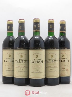 Château Talbot 4ème Grand Cru Classé  1988 - Lot of 5 Bottles