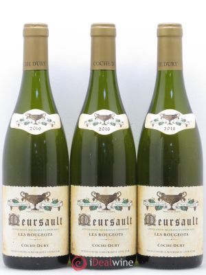 Meursault Les Rougeots Coche Dury (Domaine)  2016 - Lot of 3 Bottles