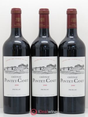 Château Pontet Canet 5ème Grand Cru Classé  2010 - Lot of 3 Bottles