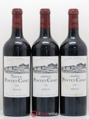 Château Pontet Canet 5ème Grand Cru Classé  2011 - Lot de 3 Bouteilles