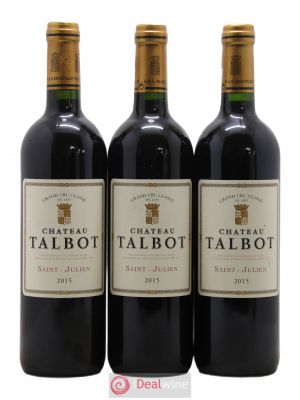 Château Talbot 4ème Grand Cru Classé  2015 - Lot of 3 Bottles