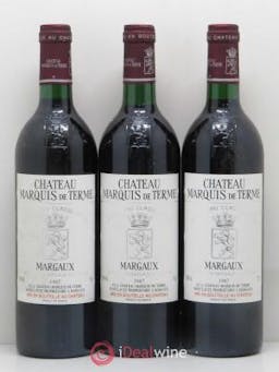 Château Marquis de Terme 4ème Grand Cru Classé  1987 - Lot of 3 Bottles