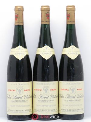 Pinot Gris Grand Cru Clos Saint-Urbain Rangen de Thann Zind-Humbrecht (Domaine) Vendanges tardives 1988 - Lot of 3 Bottles