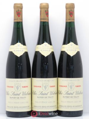 Pinot Gris Grand Cru Clos Saint-Urbain Rangen de Thann Zind-Humbrecht (Domaine) Vendanges tardives 1988 - Lot de 3 Bouteilles