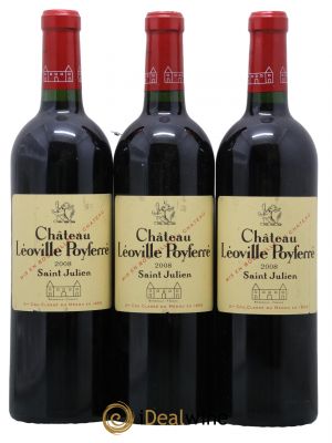 Château Léoville Poyferré 2ème Grand Cru Classé 2008 - Lot de 3 Bottiglie