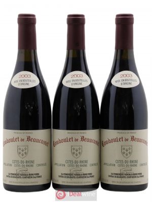 Côtes du Rhône Coudoulet de Beaucastel Jean-Pierre & François Perrin  2003 - Lot of 3 Bottles
