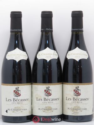 Côte-Rôtie Les Bécasses Chapoutier  2011 - Lot of 3 Bottles
