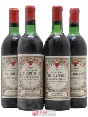 Lalande-de-Pomerol Chateau Les Campanules 1966 - Lot of 4 Bottles