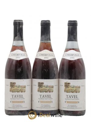 Tavel Domaine Louis Chedeville 1991 - Lot of 3 Bottles