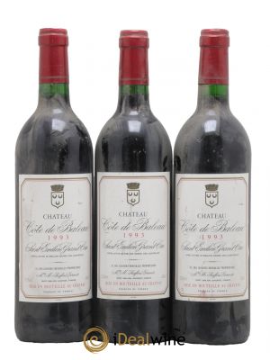 Château Côte de Baleau Grand Cru Classé  1993 - Lot of 3 Bottles