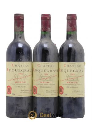 Médoc Château Roquegrave 1994 - Lot of 3 Bottles