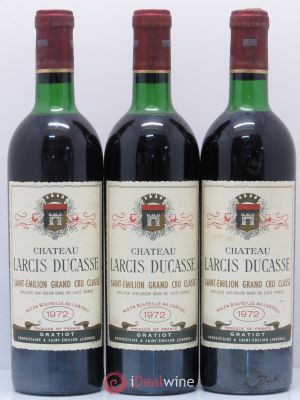 Château Larcis Ducasse 1er Grand Cru Classé B  1972 - Lot of 3 Bottles