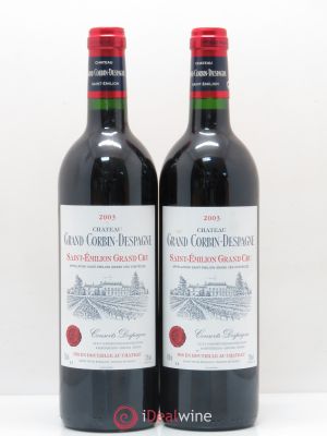 Château Grand Corbin Despagne Grand Cru Classé  2003 - Lot de 2 Bouteilles