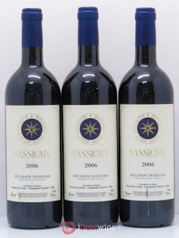 Bolgheri DOC Sassicaia Famille Incisa della Rochetta  2006 - Lot of 3 Bottles