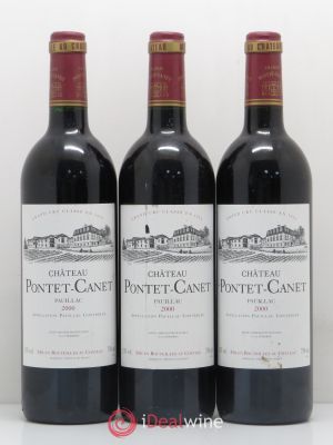 Château Pontet Canet 5ème Grand Cru Classé  2000 - Lot de 3 Bouteilles