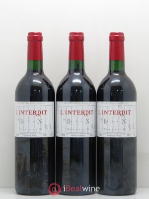 Vin de table L'Interdit de B...N T......N Jean-Luc Thunevin (sans prix de réserve) 2000 - Lot de 3 Bouteilles