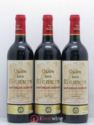 Saint-Émilion Grand Cru Clos des Menuts (no reserve) 2001 - Lot of 3 Bottles