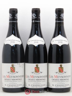 Crozes-Hermitage Les Meysonniers Chapoutier (no reserve) 1998 - Lot of 3 Bottles