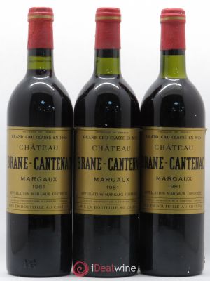 Château Brane Cantenac 2ème Grand Cru Classé  1981 - Lot of 3 Bottles