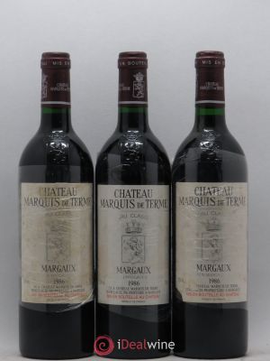 Château Marquis de Terme 4ème Grand Cru Classé  1986 - Lot of 3 Bottles