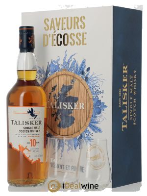 Whisky Talisker 10 ans Coffret Saveurs d Ecosse - 2 verres (70cl) ---- - Lot de 1 Bouteille