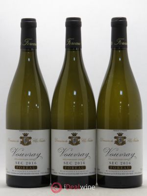 Vouvray Sec Clos Naudin - Philippe Foreau  2016 - Lot of 3 Bottles
