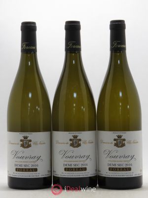 Vouvray Demi-Sec Clos Naudin - Philippe Foreau  2016 - Lot of 3 Bottles