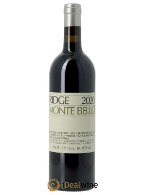 Santa Cruz Mountains Monte Bello Ridge Vineyards  2020 - Lot of 1 Bottle