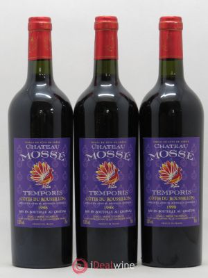 Côtes du Roussillon Château Mossé Temporis 1998 - Lot of 3 Bottles