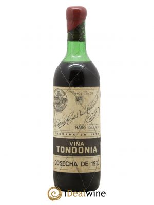 Rioja Gran Reserva Vina Tondonia R. Lopez de Heredia  1970 - Lot de 1 Bouteille