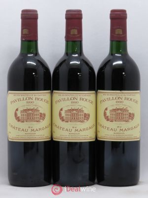 Pavillon Rouge du Château Margaux Second Vin  1990 - Lot de 3 Bouteilles