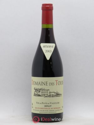 IGP Vaucluse (Vin de Pays de Vaucluse) Domaine des Tours E.Reynaud Cuvée Merlot  2003 - Lot de 1 Bouteille