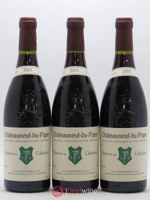 Châteauneuf-du-Pape Réserve des Célestins Henri Bonneau & Fils  2001 - Lot of 3 Bottles