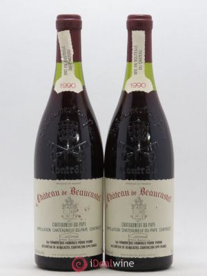 Châteauneuf-du-Pape Château de Beaucastel Jean-Pierre & François Perrin  1990 - Lot of 2 Bottles