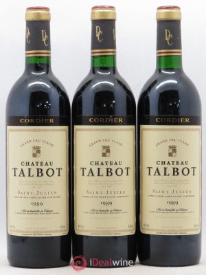 Château Talbot 4ème Grand Cru Classé  1989 - Lot of 3 Bottles