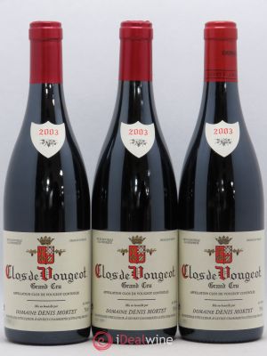 Clos de Vougeot Grand Cru Denis Mortet (Domaine)  2003 - Lot of 3 Bottles