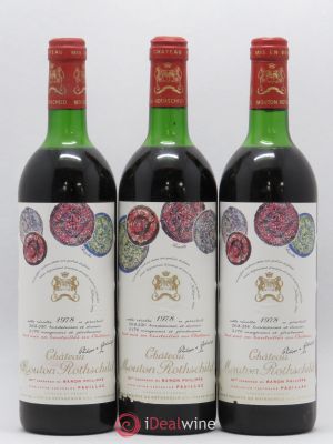 Château Mouton Rothschild 1er Grand Cru Classé  1978 - Lot of 3 Bottles