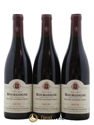 Bourgogne Pinot Noir Les Champs d'Argent Vieilles Vignes Domaine Bruno Clavelier 2018 - Lot of 3 Bottles