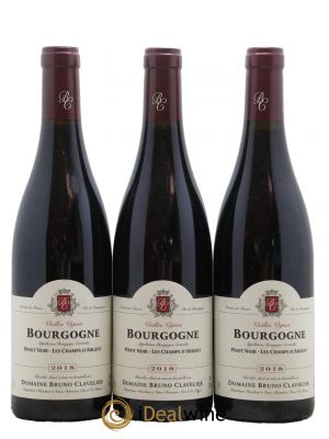Bourgogne Pinot Noir Les Champs d'Argent Vieilles Vignes  Domaine Bruno Clavelier 2018 - Lot de 3 Bottles