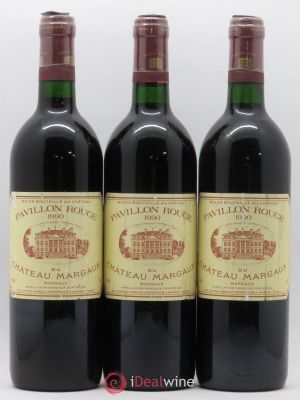 Pavillon Rouge du Château Margaux Second Vin  1990 - Lot de 3 Bouteilles