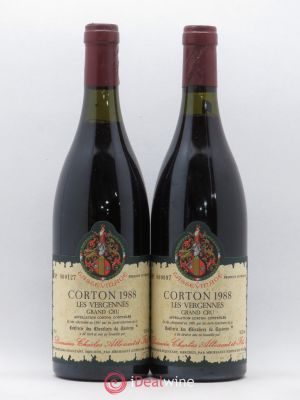 Corton Grand Cru Les Vergennes Tastevinage Allexant 1988 - Lot of 2 Bottles