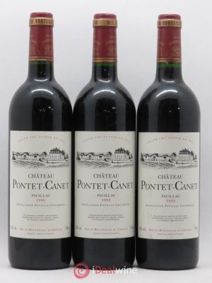Château Pontet Canet 5ème Grand Cru Classé  1999 - Lot of 3 Bottles