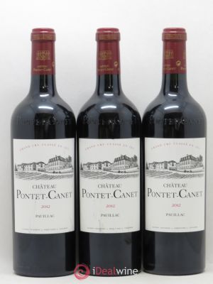 Château Pontet Canet 5ème Grand Cru Classé  2012 - Lot de 3 Bouteilles