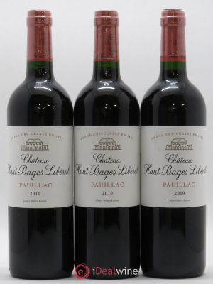 Château Haut Bages Libéral 5ème Grand Cru Classé  2010 - Lot of 3 Bottles