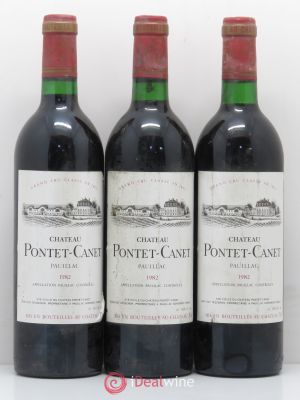 Château Pontet Canet 5ème Grand Cru Classé (no reserve) 1982 - Lot of 3 Bottles