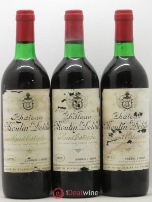 Saint-Estèphe Moulin Delille (no reserve) 1975 - Lot of 3 Bottles