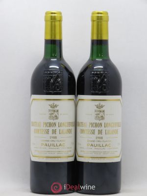 Château Pichon Longueville Comtesse de Lalande 2ème Grand Cru Classé (no reserve) 1988 - Lot of 2 Bottles