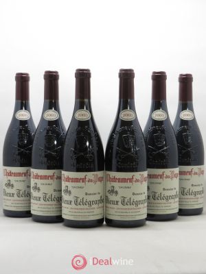 Châteauneuf-du-Pape Vieux Télégraphe (Domaine du) Vignobles Brunier (no reserve) 2003 - Lot of 6 Bottles