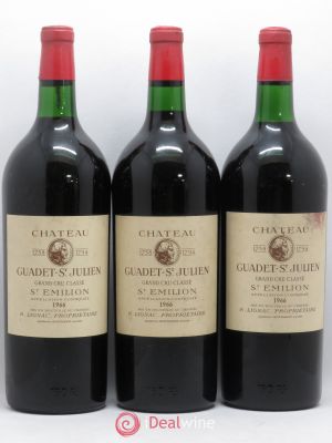 Château Guadet Grand Cru Classé  1966 - Lot de 3 Magnums