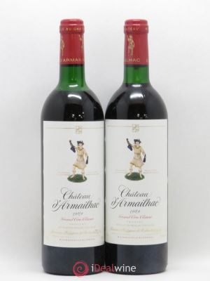 Château d'Armailhac - Mouton Baron(ne) Philippe 5ème Grand Cru Classé  1989 - Lot of 2 Bottles